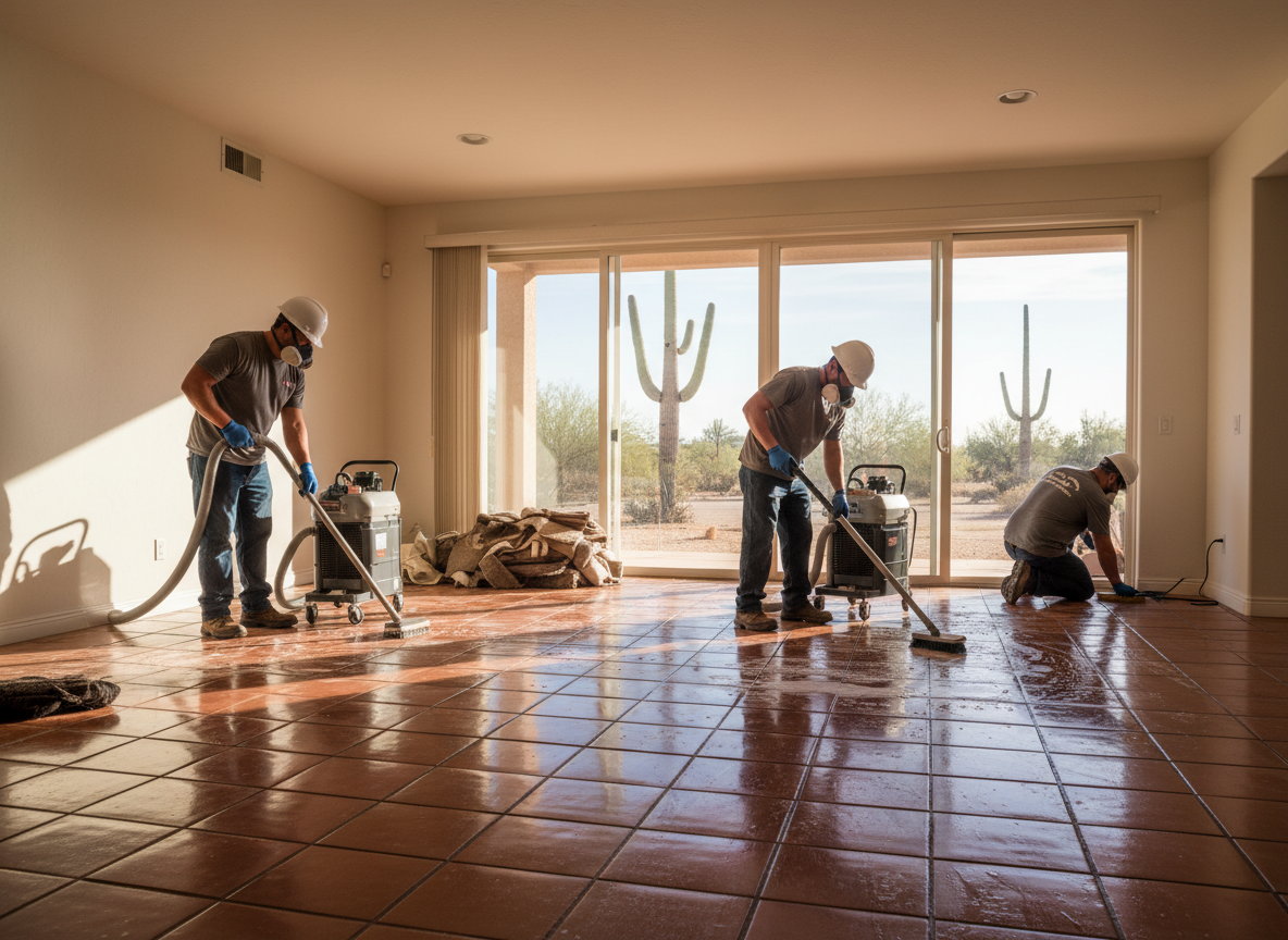 Restoring Tile and Concrete Floors After Storm Water in Arizona Homes