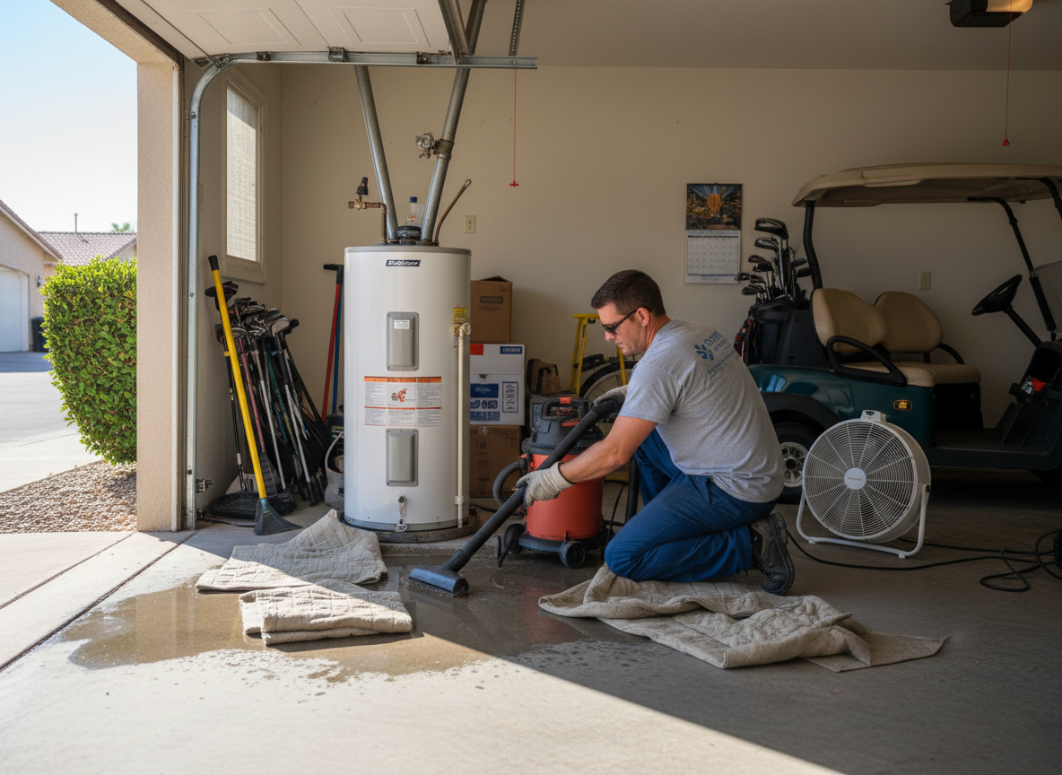 Water Heater Leak Cleanup in Sun City, AZ